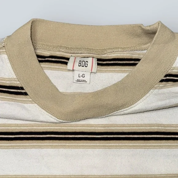 BDG Beige and Black Striped Crewneck - Picture 3 of 5